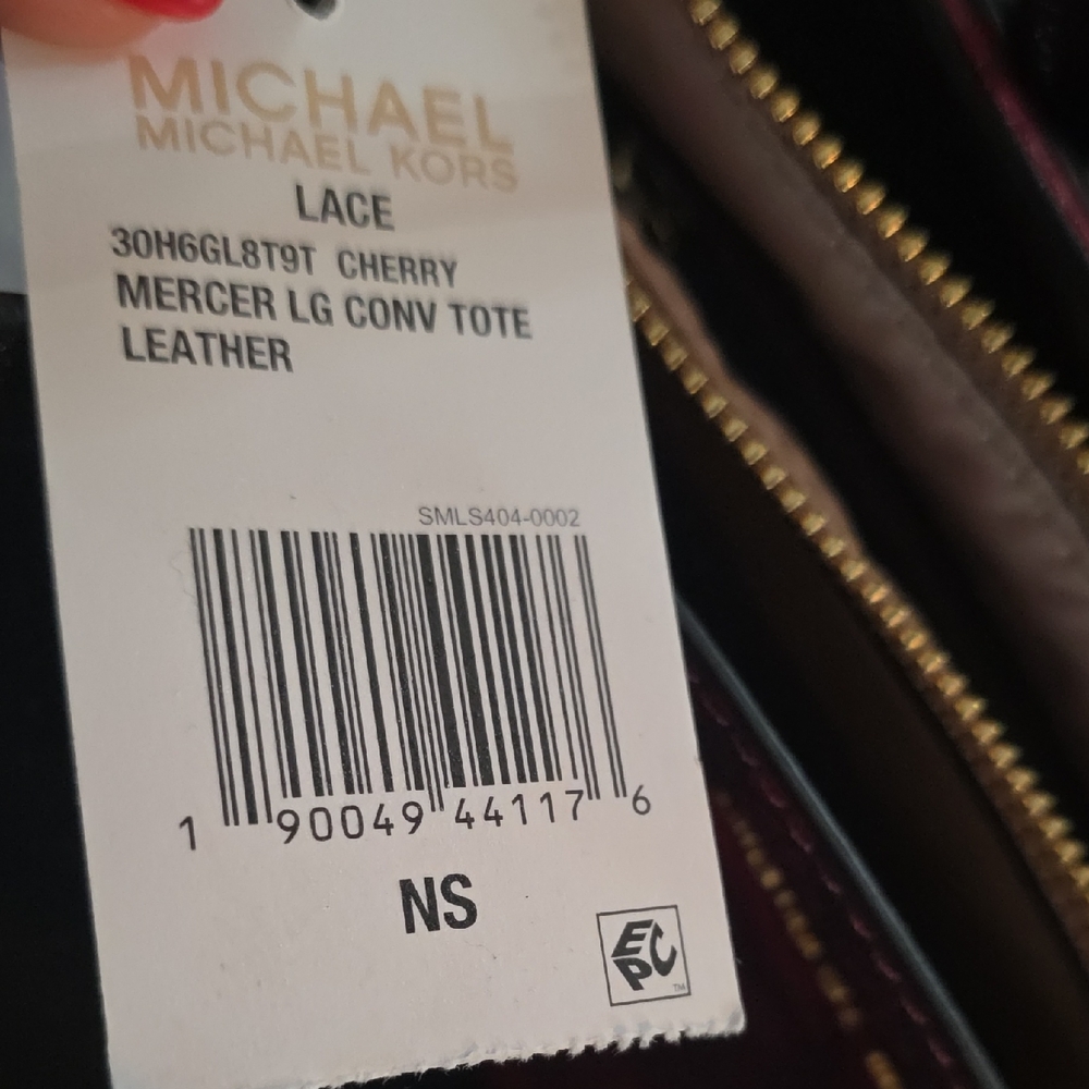Michael Kors Burgundy Floral Tote - Picture 2 of 5